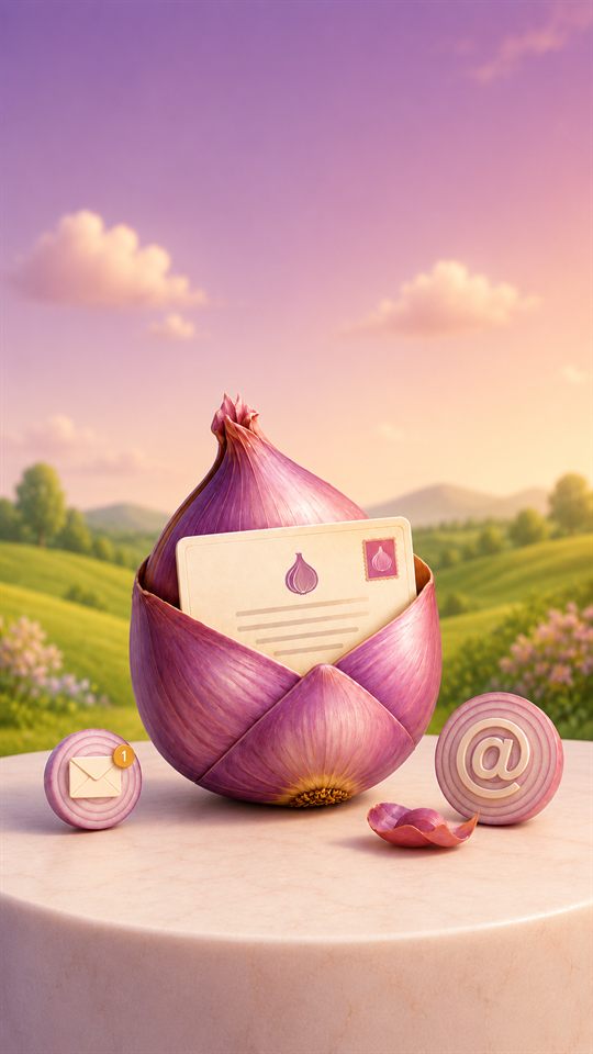 A shallot mailbox holding a sealed letter in a sunny field